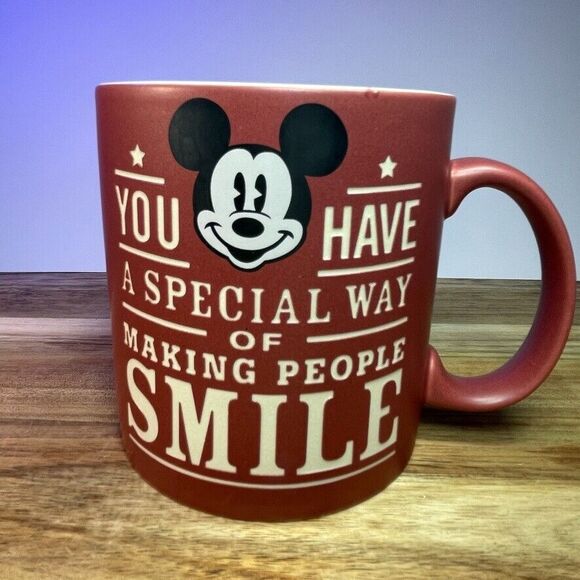 Disney Parks Mickey Mouse Making People SMILE Mug Magic Kingdom Red 18oz - Picture 1 of 11
